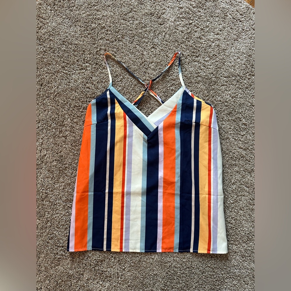Women’s Multicolor Pinstripe Tank Top